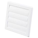 lamelventil 150x150mm plast u/karm t/mur hvid