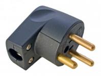 Vinkelstikprop rund med jord - Sort