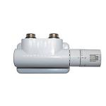 Kriss Twin Rum (50mm) Ventilsæt 1/2'' vinkelløbende. Rumtermostat inkl føler. Fremløb i højre side. Krom