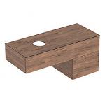 Geberit Variform vaskeskab 1200x510x550mm med 3 skuffer, Nøddetræ hickory