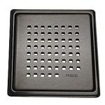 PURUS RIB ramme og rist 150x150mm, uden hul. Til klinkegulv. Steel sort, PVD behandlet. Rustfrit stål