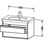 Duravit Starck vaskskab, mat grå, 800 mm