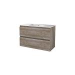 Sanibell Basicline møbelsæt med håndvask. 100x46cm, grebsfri. Skotsk eg