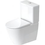 Duravit D-Neo toiletskål 650mm 370x400x650mm skjult P-lås, hvid højglans, åben skylle-rand, uden cisterne