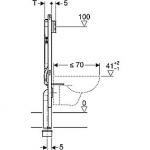 Geberit Duofix monteringselement/cisterne 1140x500x80mm til hængetoilet