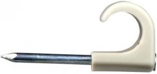 Thorsmans kabelclips TC 8-12 rund, hvid, søm 30mm, 20 stk.