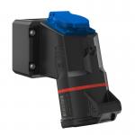 Cee kombi vægudtag neo 16a 5p, 6h, 400v, m/schuko udtag, skruerklemme - sort