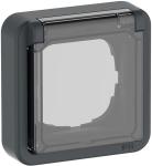 OpusÂ® 74 adapterdæksel med klaplåg 1 modul ip44, antracitgrå