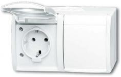 Abb Schuko Stikkontakt 1m 16a Hvid Semi