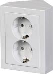 Abb Udvendig Dobbelt Stikkontakt Hvid