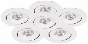 Malmbergs MD-70 LED-downlightsæt, 6x6W, 2700K, IP44