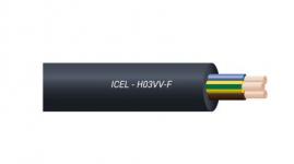 5 mtr. Rund sort lampeledning 3G0,75mmÂ² med jord