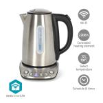 Nedis SmartLife Elkedel | Wi-Fi | 1.7 l | Rustfrit stål | 70,80,90,100 Â°C | Temperaturindikator | Drejelig 360 grader | Skjult varmeelement | StrixÂ®-controller | Android / IOS