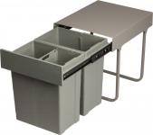 Gfunder Affaldssystem med 2x14 liter spande, bundmonteret til skab med udtræk.