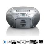 Lenco Portable FM Radio CD- Cassette player Silver