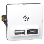 LK FUGAÂ® USB A+C hurtiglader, 3A, 21w, 1 modul, hvid