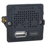 LK FUGAÂ® Dobbelt 5V USB A+C-lader, 21W 3A, 1 modul, uden afdækning