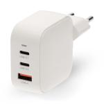 Nedis 70w GaN vægoplader, PD3.0 hurtigopladning, 1x USB-C + 2x USB-A