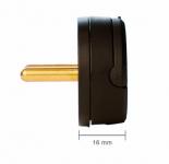 Danmarks fladeste stikprop sort - Compact P1-H, uden jord, kun 16mm