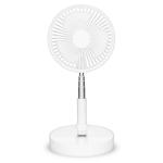 Nedis Bærbar fleksibel bord- og 20 cm piedestalventilator med Li-ion-batteri Hvid