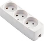 3-stikdåse uden jord hvid