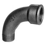 Georg Fischer Lang bøjning 90Â° sort 3/8'' muffe-nippel