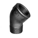 Georg Fischer kort vinkel 45Â° sort 2'' muffe-nippel