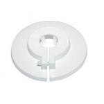 Hvid plastroset 2-delt til 1 1/4" - Udv. ø90mm, hul: 42,9mm