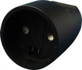 Forlængerled Rund Med Jord Sort