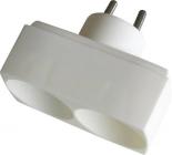 Forgrenerled 2xRunde uden jord, dobbeltstik hvid