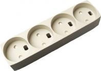 4-stikdåse med jord lysegrå