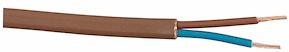 PKLF 2x0,75 mmÂ² H03VVH2-F, flad lampeledning - Brun, 5 mtr.