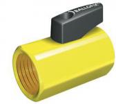 Gaskuglehane med greb muffe/muffe 1