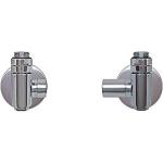 KRISS Corner combi 1/2'' v/l ventilsæt m/tilslutningsrør & ros.,krom