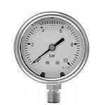 Manometer 1/4xø63 0-6 bar, nedadrettet studs med glycerin