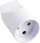 Forlængerled med jord rund - hvid