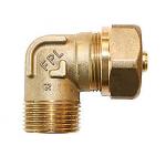 TA Komp. Vinkel med nippel 1/2'' x 22x3,0 mm. Med støttebøsning til pex. Type TA 606