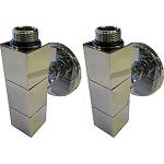 Kriss 4K2 ventilsæt 1/2'', vinkelløbende, manuelt. Inkl. 1/2'' tilslutningsrør & rosetter. Krom