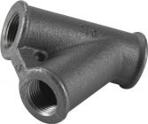 1" Galvaniseret Tee 45gr Skrå Gren