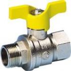 Gaskuglehane Stål T-greb Muffe/nippel 3/4"