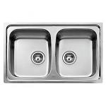 Intra Juvel Universo dobbel køkkenvask 790x500mm med strainer, til nedfældning, UNI200