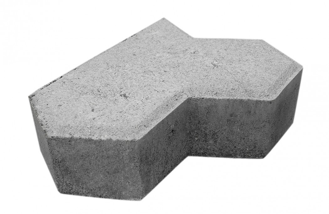 Kløver sidesten m/fas 8 cm. tyk Grå