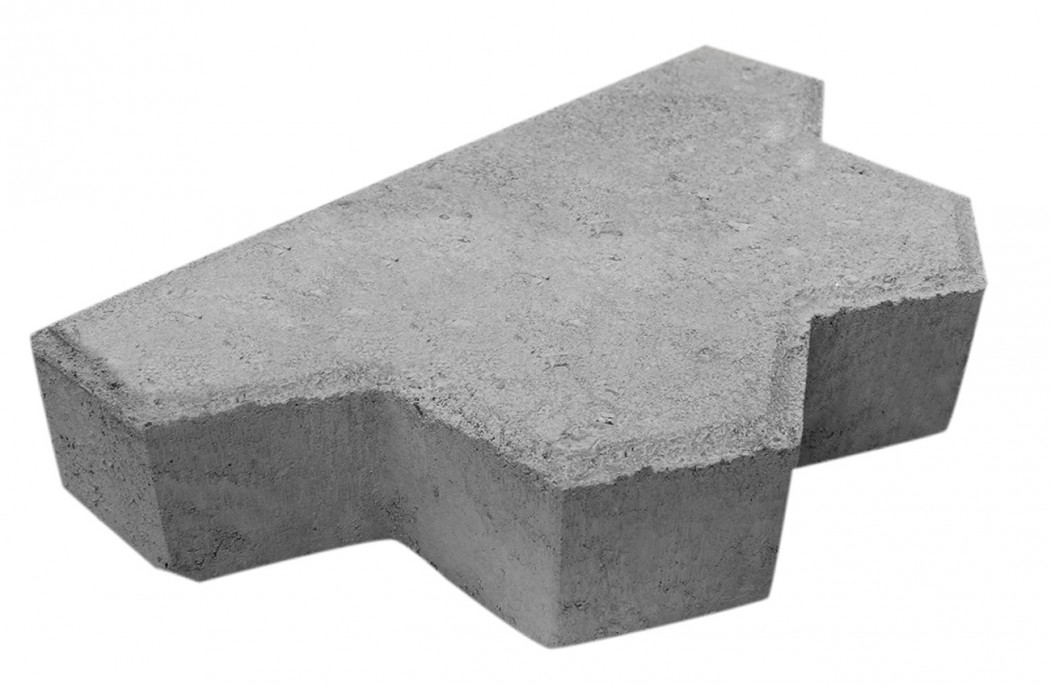 Grå Kløver slutsten m/fas 8 cm. tyk