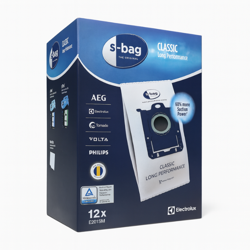 S-bag Classic Long Performance støvsugerposer til Electrolux, Aeg, Phillips, Volta mfl. - 12 stk.