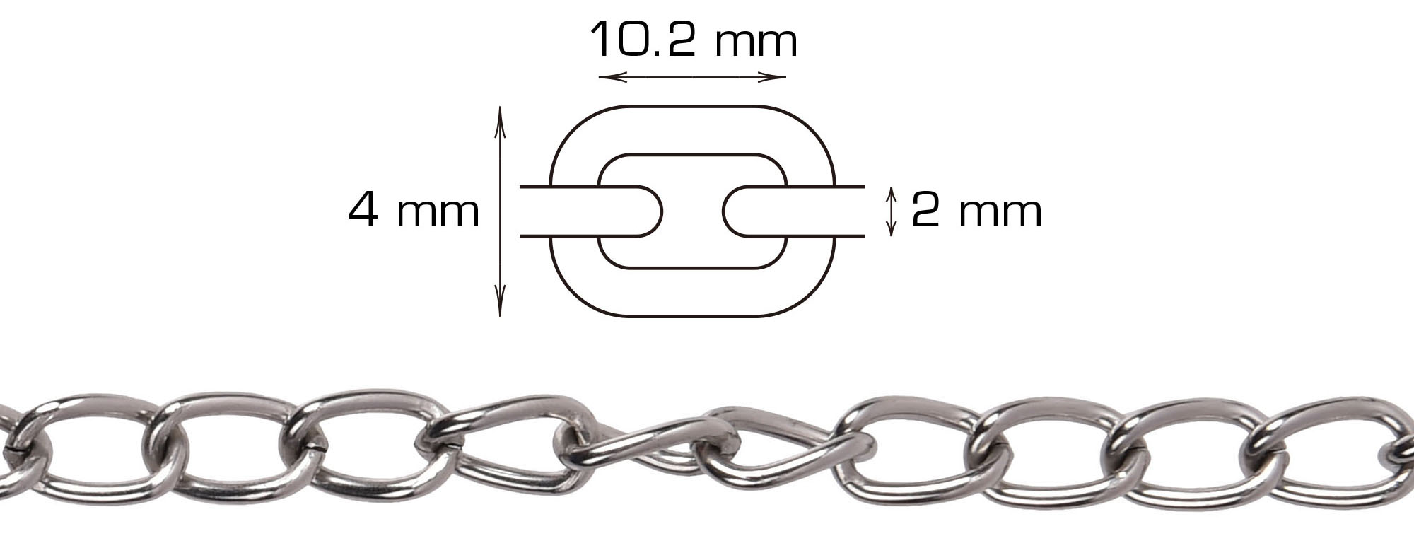 Panserkæde - 2 meter (2,0 mm)