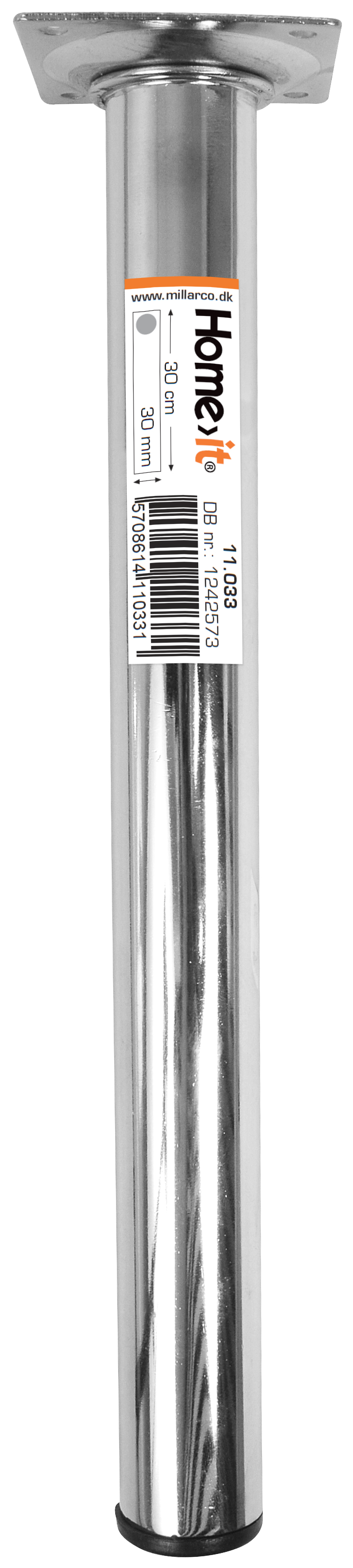 Bordben 30 cm. - dia. 30 mm. - krom