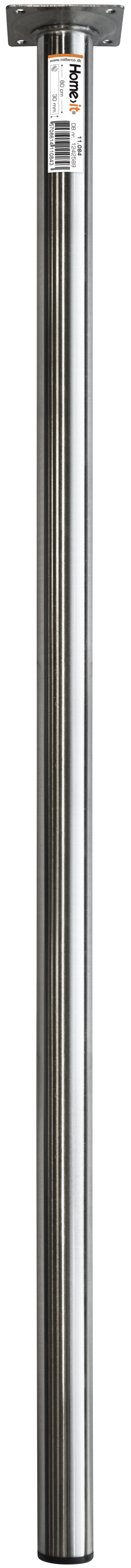 Bordben 80 cm. - dia. 30 mm. - børstet stål