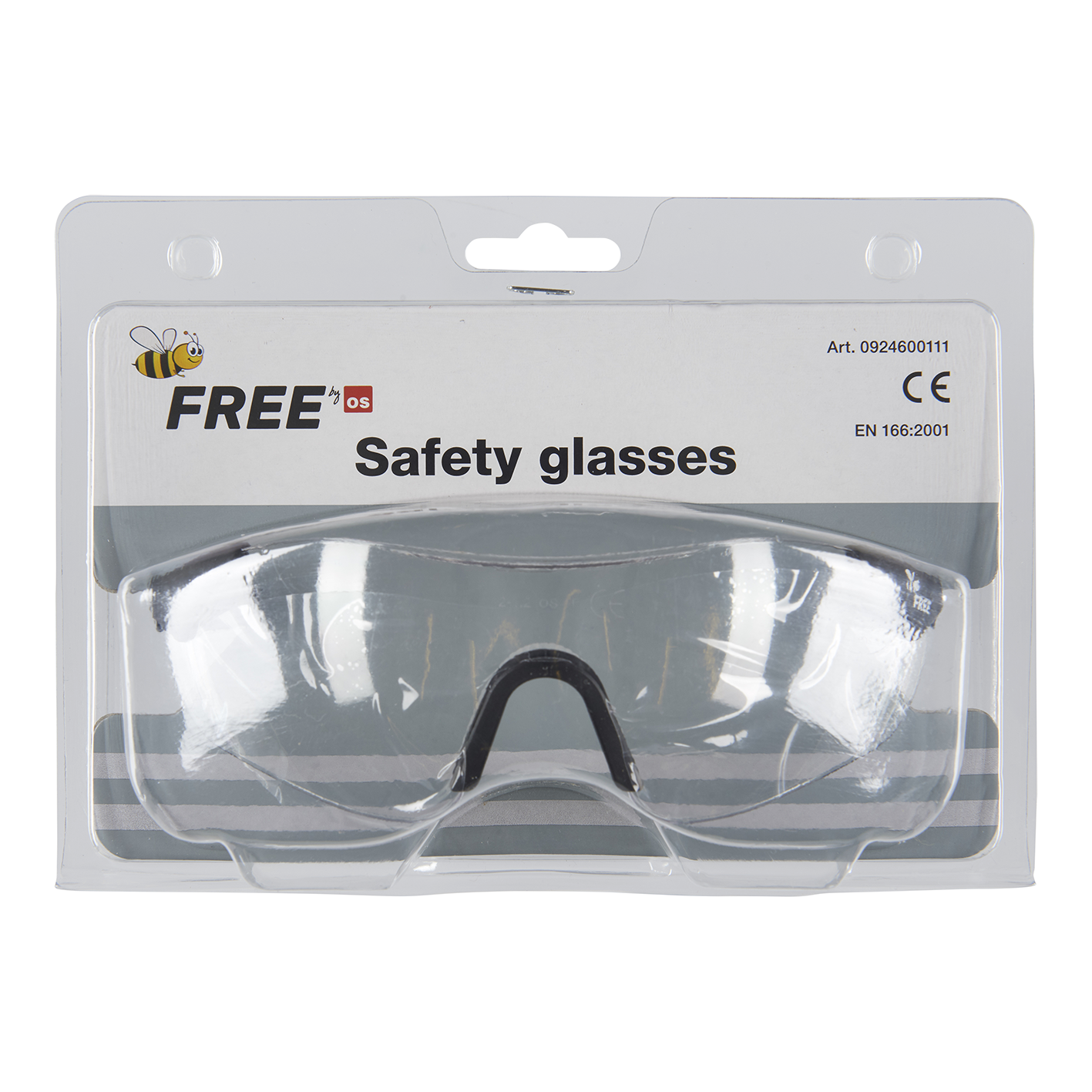 Beskyttelsesbrille Lux Sort stel, klar linse