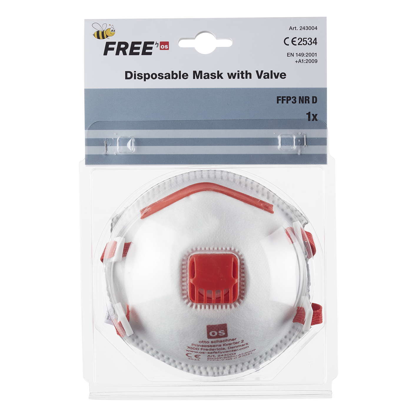 Støvmaske OS FFP3-V NR D pakke med 1 stk.