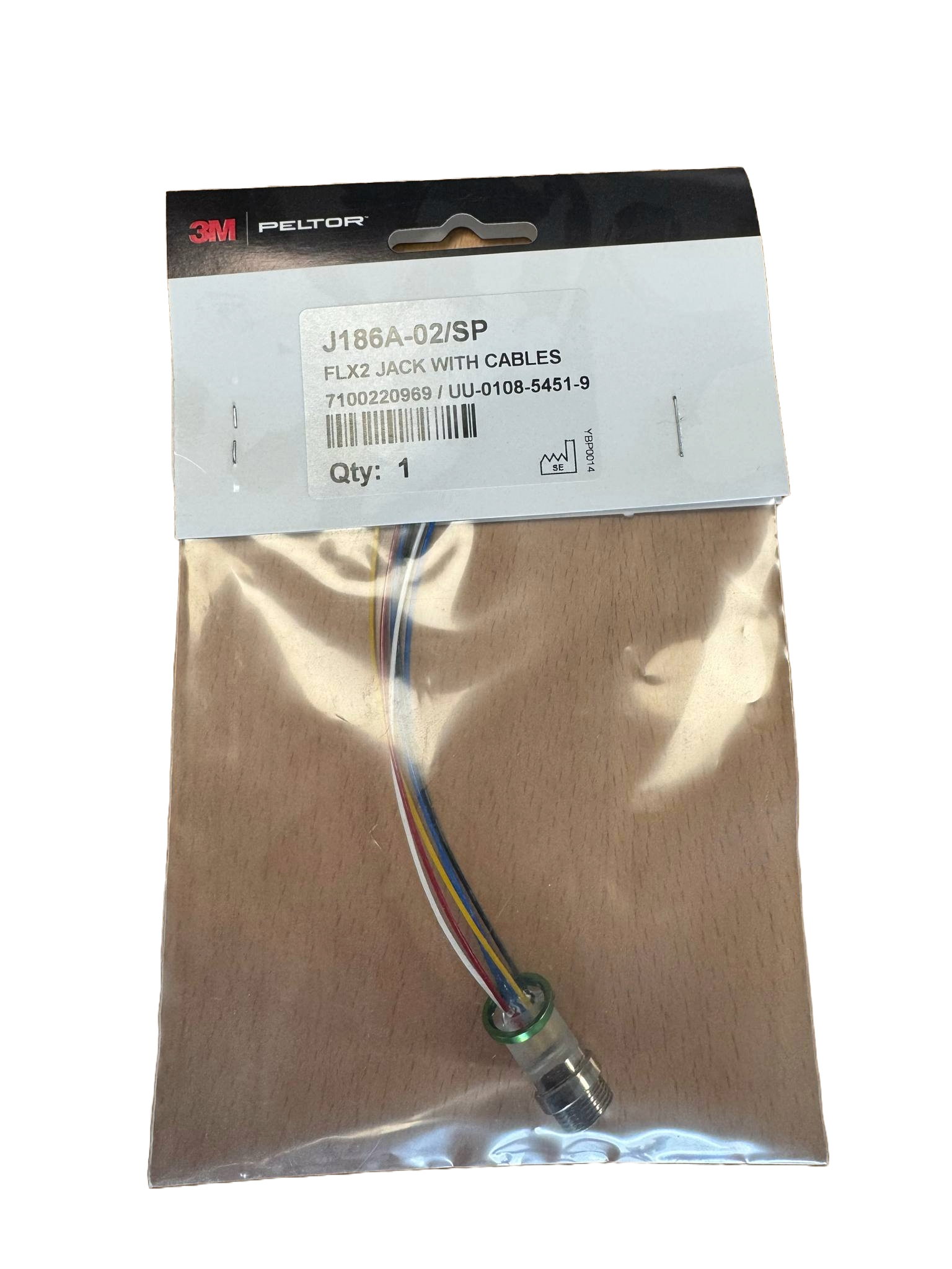 3Mâ¢ PELTORâ¢ FLX2-stik med kabler J186A-02, lille pakke, 10 EA/etui